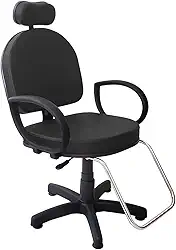 Cadeira Poltrona Salão Cabeleireiro Preta Roma Com Pistão A Gás