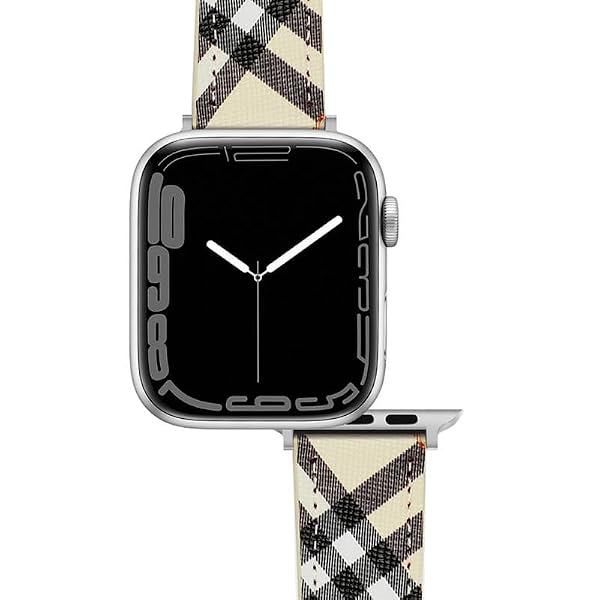 Classic Plaid Bands Compatible with Apple Watch Band 49mm 46mm 45mm 44mm 42mm 41mm 40mm 38mm, Checkered Design PU Leather Bracelet Strap for iWatch Series 10/9/8/7/6/5/4/3/2/1 Ultra SE by ZHRXCOK - Used condition - Image 3