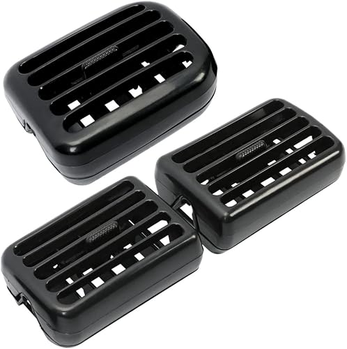 Miniatura 5 de Se adapta a 3 piezas de aire acondicionado y aire acondicionado con bisel de ventilación negro compatible con Dodge 1998 1999 2000 2001 2002 Ram