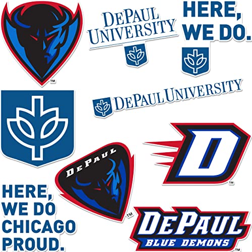 Desert Cactus DePaul University Sticker - Blue Demons Vinyl - DePaul Blue Demons Decal Laptop Water Bottle Car Scrapbook (Type A)