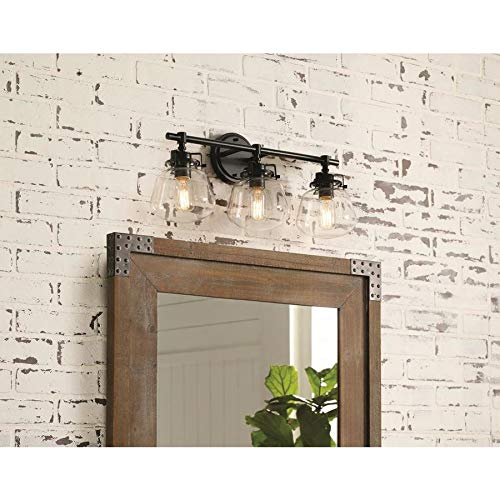 Image of allen + roth Lyla 3-Light Black Mid-Century Vanity Light