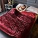 Produktbild Atmungsaktiv Dicke Wohndecke in Winter, Sanft Sherpa Decke Kuscheldecke, Flauschige fliesdecke für Outdoor, Indoor, Camping, Weihnachten Geschenke 150x200cm,Rot,200x220cm