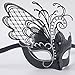 Ubauta Masquerade Mask For Women Venetian Mask/Halloween/Party/Ball Prom/Mardi Gras/Wedding/Wall Decoration (Black Butterfly)