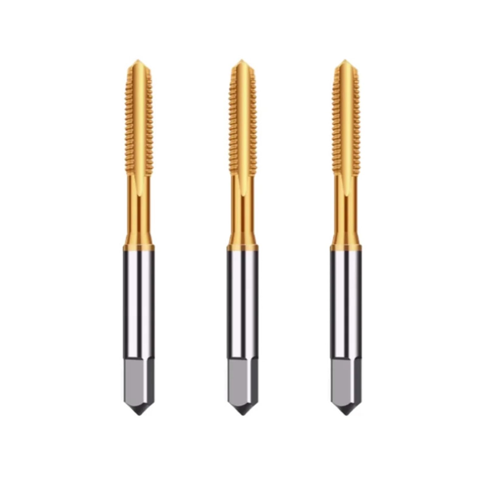 Honybmq Pointed 1Pcs Hss Tin-Coated Straight Grooved Flute Taps M2-M22 Machine Thread Tap(,M2.5x0.45)