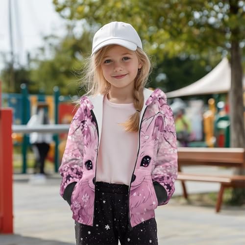 Girls Zip Up Hoodies Fashion Hooded Sweatshirt for Kids Size 6-164