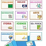 ❤ IL PACCHETTO DI ETICHETTE MISTE COMPRENDE N 4 ETICHETTE PER 11 MATERIE E 4 ETICHETTE NEUTRE ❤