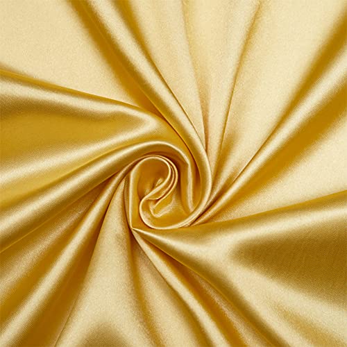 AiMay 4 Piece Queen Size Satin Bed Sheet Set Deep Pocket Solid Golden Color Luxury Silky Super Soft 1 Flat Sheet 1 Fitted Sheet 2 Envelope Style Pillowcases Reversible Honeymoon (Golden, Queen 4pc) by AiMay - Used condition - Image 7
