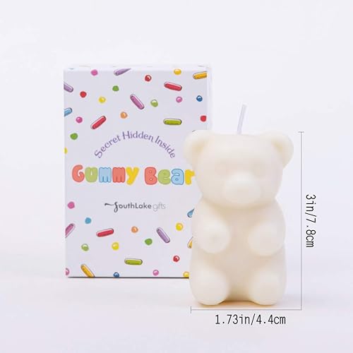 Miniatura 2 de Misterioso oso gomoso perfumado vela secreta oculta en el interior (blanco)