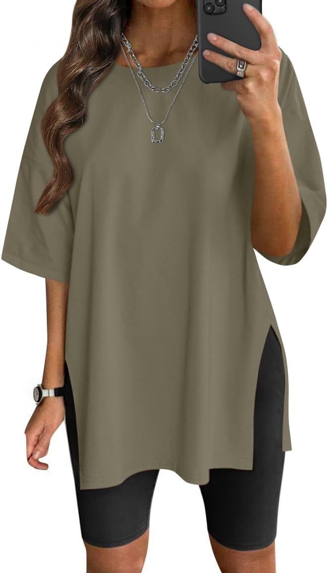 Women's Summer Casual T-Shirt, Short Sleeve, Oversized Workout Top