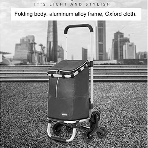 Shopping Trolley Foldable Three-Speed Telescopic Foldable Aluminum Shopping Cart The Whole Family Can Use Shopping Bag Detachable #TOP2
