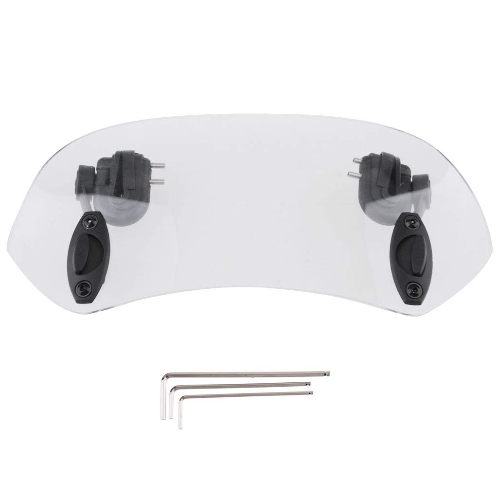 B Blesiya28cm Motorcycle Clip-on Windshield Windscreen Extension Deflector Universal