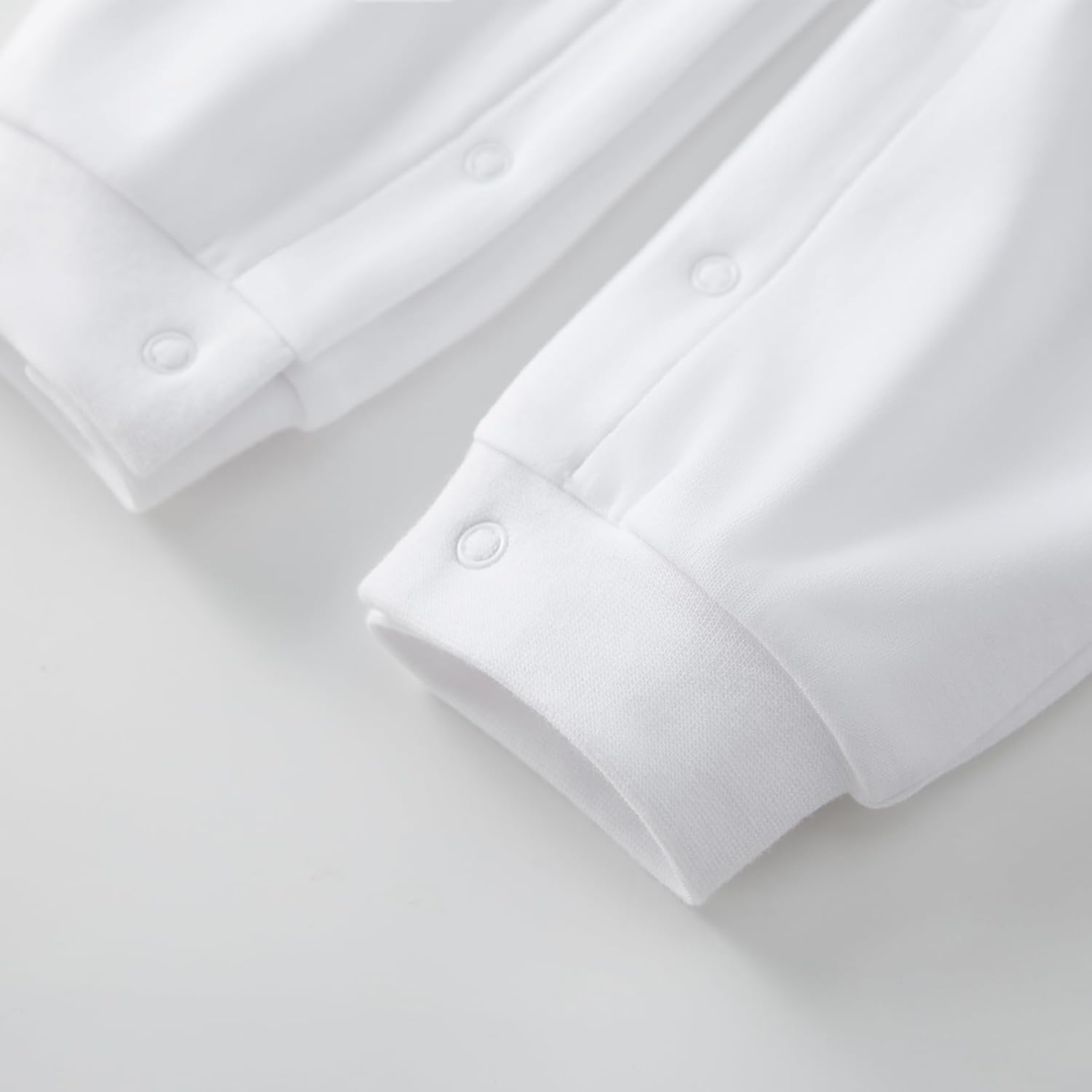 pureborn Unisex Baby Jumpsuit Infant Boys Girls Cotton Spring Fall Romper One-Piece Coverall Baptism Outfit White 0-24 Months - Image 7