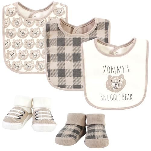 Image of Hudson Baby Unisex BabyCotton Bib and Sock Set