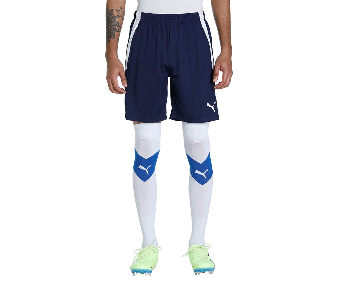PUMA Men's Teamliga Training Shorts, Peacoat/White, L UK