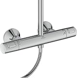 Ideal Standard Ceratherm T25 Sistema doccia, soffione doccia a risparmio idrico con getto variabile e protezione antiscottatura (CoolBody), flessibile doccia 1600 mm – Cromato (315x492,5x1117 mm) - 6