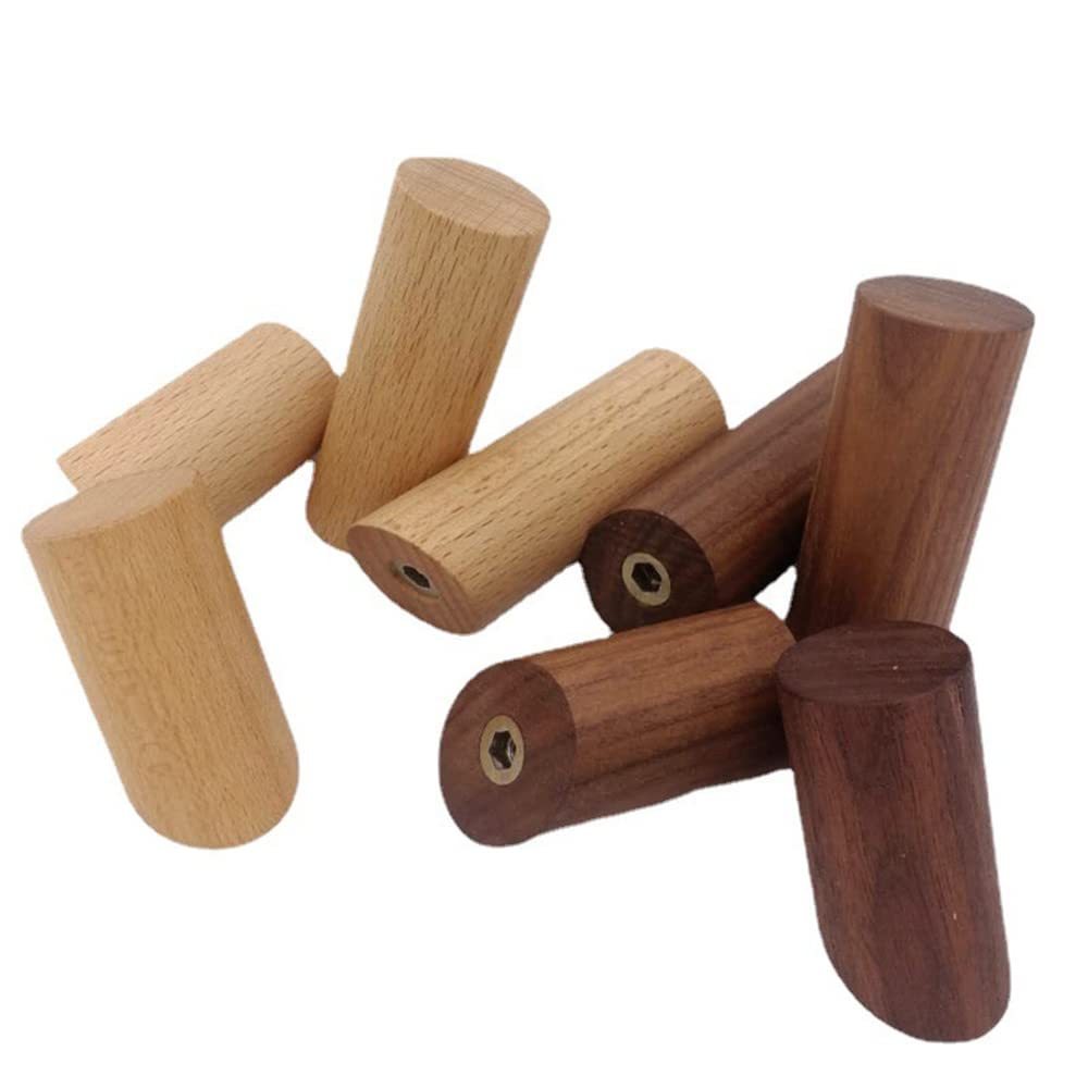 Appendiabiti in legno, 4 pezzi, 6 pezzi, ganci in legno massiccio naturale, ganci da parete per appendere vestiti, sciarpe, cappello e chiavi