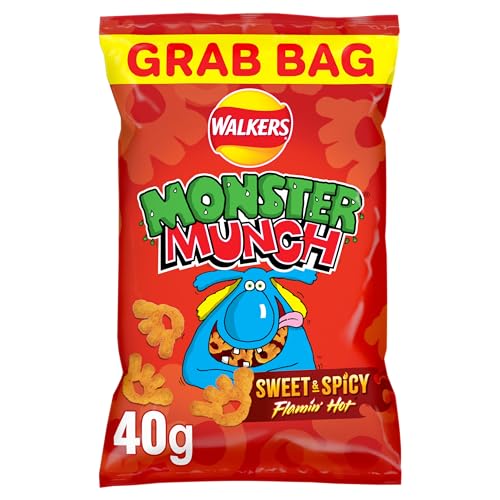Walkers Monster Munch Flamin' Hot Snacks Crisps 40g (Case of 35)