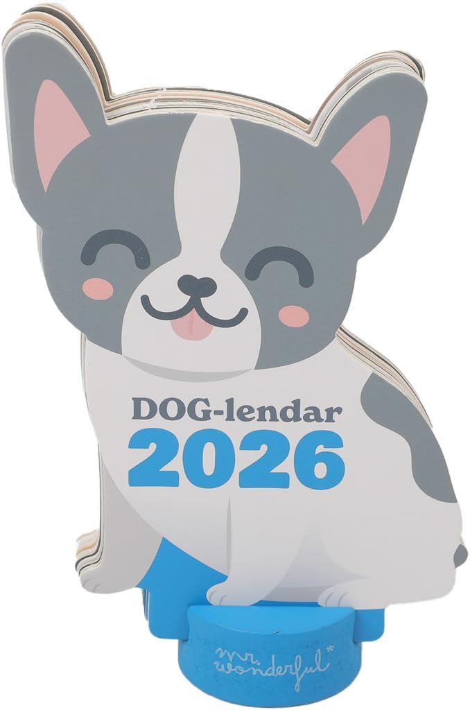 Mr Wonderful – Desktop Calendar 2026 with Stand – Bulldog