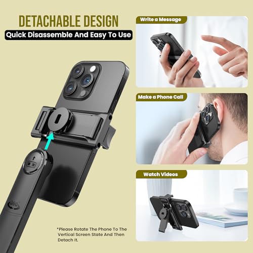 Image of WeCool AI-Powered Auto Face Tracking Selfie Stick with Quadripod,Extendable Upto 64 inch,Detachable Mobile Holder,Compatible with GoPro,Camera and with iPhones