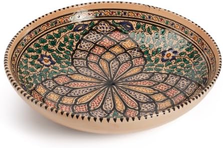 Decorative Tunisian Ceramic Serving Platter Blue Green