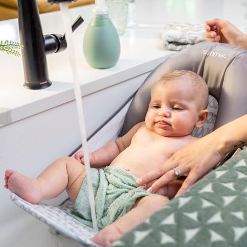 Image of Ingenuity Foldaway 2-Position Baby Bath Seat,Adjustable Support for Sink or Bathtub,Ages 0-6 Months up to 20 Pounds,Machine-Washable Sling,(Pack of 3)