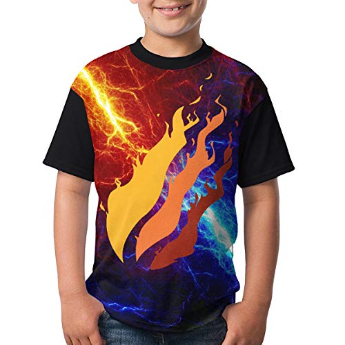 Youth Video Preston Fire Nation Playz Gamer Flame Boys and Girls Print T-Shirts S