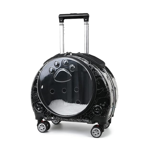 MH-RING Transportín para Perros Trolley Case, Bolsa para Perros Rolling Transparente