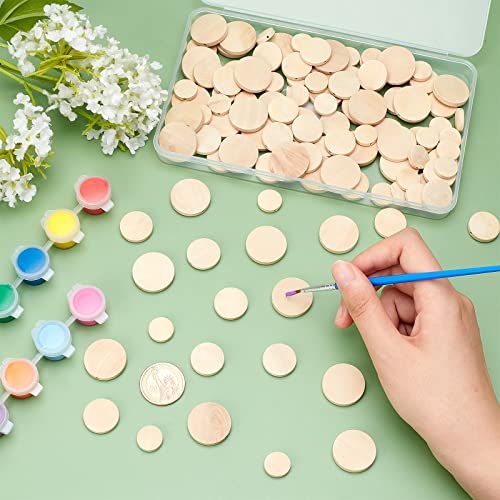 PH PandaHall 120pcs 3 Sizes Flat Wood Beads 15/20/24.5mm Coin Beads Wood Spacer Beads Unfinished Wood Disc for Jewelry Necklace Bracelet Making Christmas Macrame DIY Crafts - Image 3