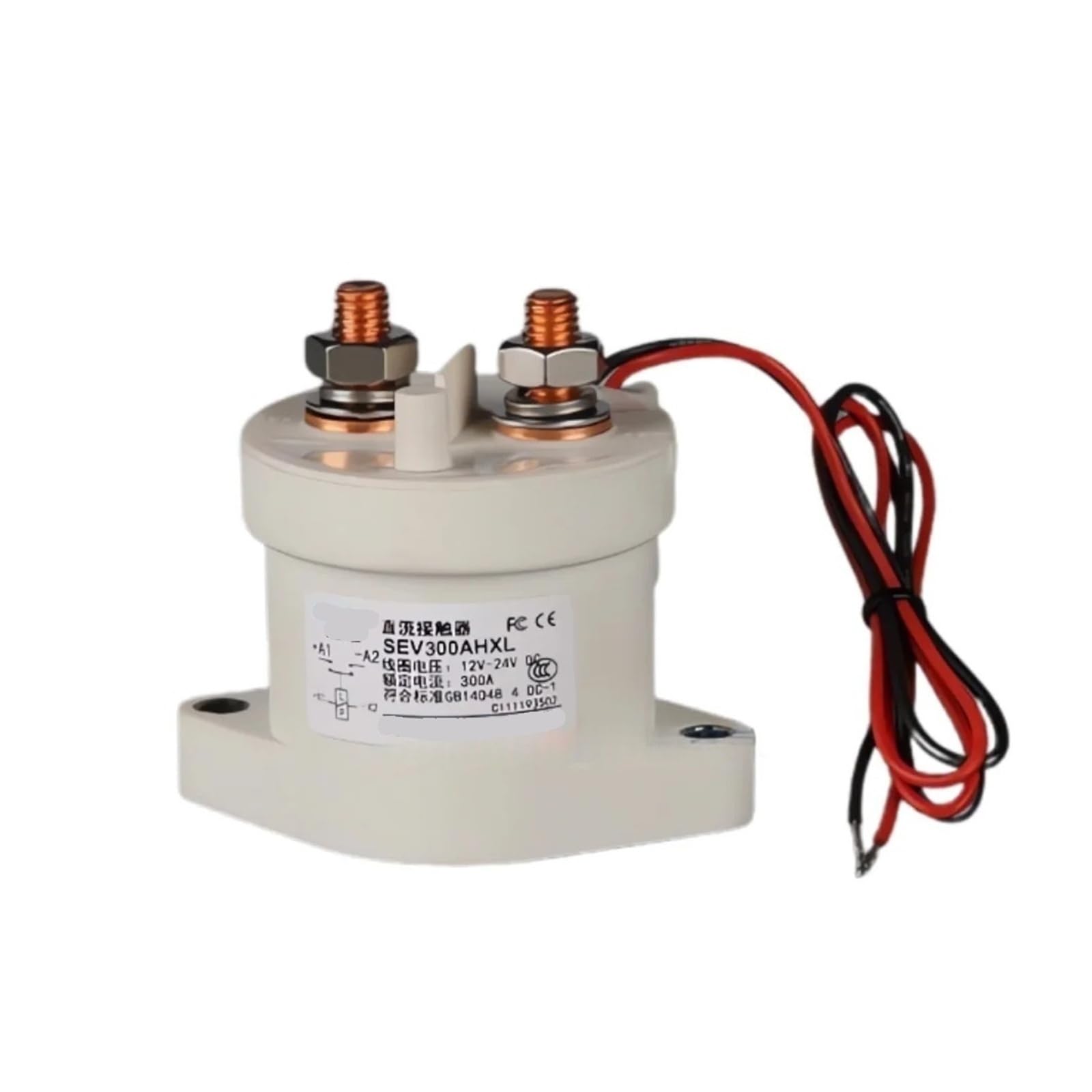Contactor de CC de Alto Voltaje SEV300AHXL, Corriente Continua for vehículos eléctricos y Motores de CC, 12 V, 24 V, 36 V, 48 V y 72 V.(1NC,12V)