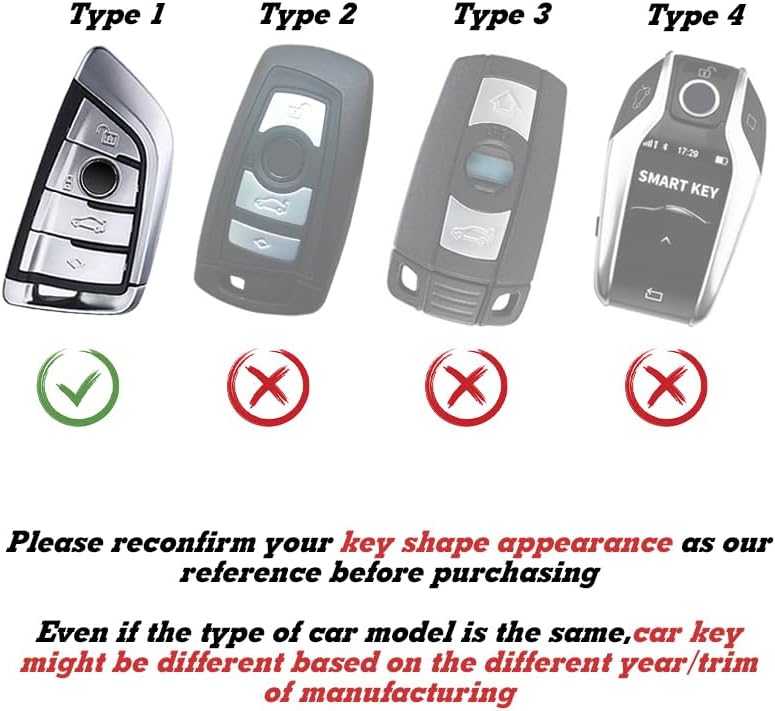 Miniatura 2 de Xotic Tech para BMW 1 2 3 4 5 6 7 Series X1 X3 X4 Key Fob Cover TPU Front+ABS Shell Back Case Protector de llave