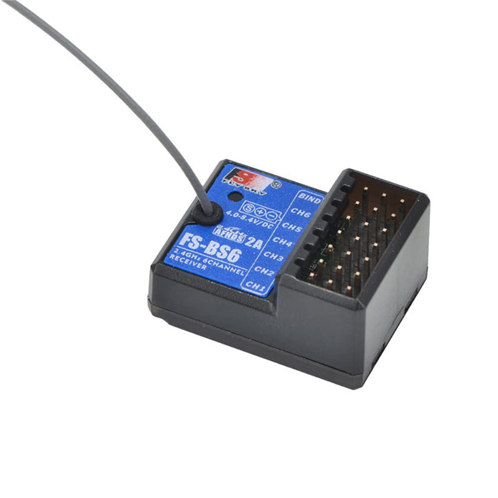 Receptores de espectro 6CH 2.4G FS-BS6 RC receptor con sistema de estabilización giroscopio para coche RC 1/10/remo/oruga
