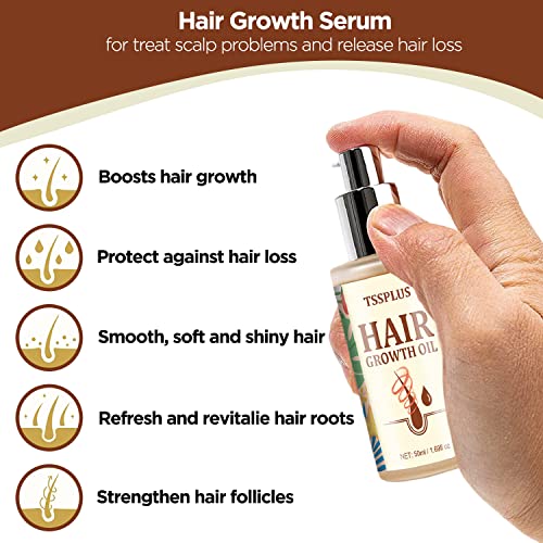 Tssplus Hair Growth Rapid, Hair Growth Serum,Hair Growth Oil, Hair Loss Treatments, Hair Oil For Dry Damaged Hair And Growth, Hair Loss Products For Thicker Longer Fuller Healthier Hair ,Biotin & Castor Oil & Rosemary Oil V1 (#01 Pack Of 1) #TOP3