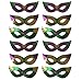 Purple, Green and Gold Sequin Mardi Gras Masks- 12 Pieces- Bulk Supply for Parties, Balls, and Parades!