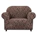 Subrtex Sofabezug mit Armlehnen, Jacquard-Damast, dehnbarer Sesselbezug, dekorativer Sofaschutz, 1 Stück (für 1-Sitzer, Schokoladenbraun)
