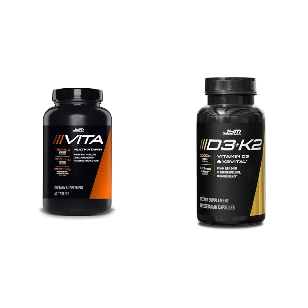 JYM Supplement Science Vita JYM Multivitamin, D3 & K2 Bone and Cardiovascular Support 60 Tablets