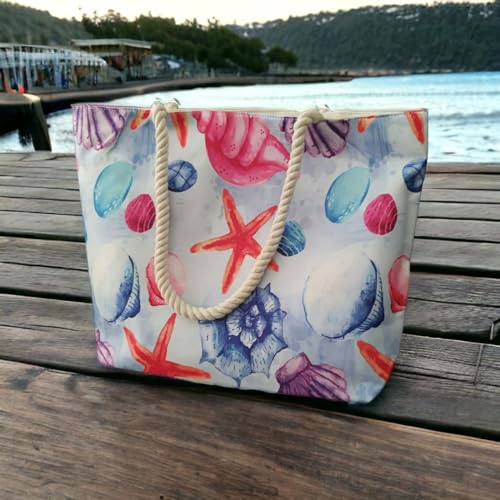 Bolsa de Praia Grande Piscina Verão Viagem Sacola Blogueira Moda Praia Feminina Alça Ombro Dobrável