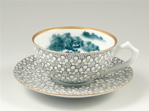 Amazon | 有田 伊万里焼 畑萬作 内山水玉細梅詰 ティーカップ&ソーサー