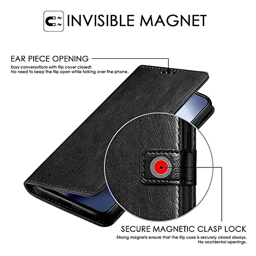 Image of amazon basics Nothing Phone 4A Pro 5G Flip Cover | Card Pockets Wallet & Stand | Flip Cover for Nothing Phone 4A Pro 5G (Black)