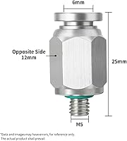 Vista 2 de NEUMÁTICO 304 - Accesorio recto macho de acero inoxidable para tubo de 6mm de diámetro exterior x rosca M5 de conexión rápida (paquete de 2)