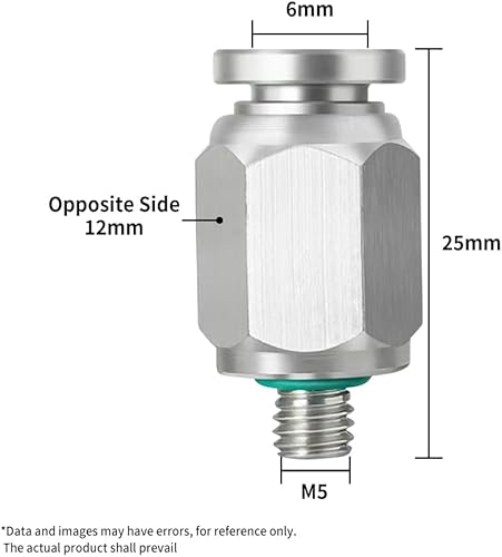 Miniatura 2 de NANLACH NEUMÁTICO 304 - Accesorio recto macho de acero inoxidable para tubo de 6mm de diámetro exterior x rosca M5 de conexión rápida (paquete de 2)