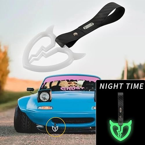 Miniatura 7 de Q1-TECH, JDM Tsurikawa Anillo japonés de metro, tren, autobús, mango de coche, cuerno de diablo, mango de corazón roto, correa de mano, anillo de