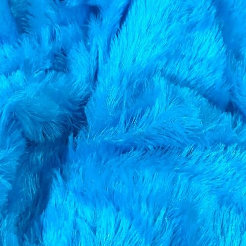 Image of Quago Fur Fabric Unstitched Super Soft Cloth for Baby Photoshoot, Soft Toys Making, Art and Craft, Dress Material, Decoration etc. (1 Mtr, 60 Inch Pana) (Firozi, Sky Blue)