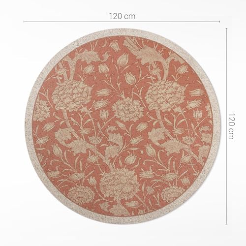Tapis vinyle ø120 cm résistant à la rayure et imperméable pour cuisine