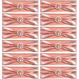 Yamenmeng 12 Pcs Polyester Rose Gold Chair Sashes with Buckle Slider, Lazos para Sillas para Fiesta, Suitable for Decorating Weddings, Banquets, Parties, Birthdays, and Celebrations