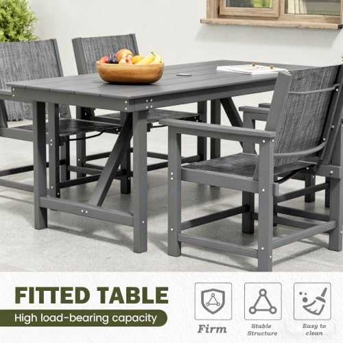 Image of Amopatio Outdoor Chair HDPE Patio Dining Chair Set of 4