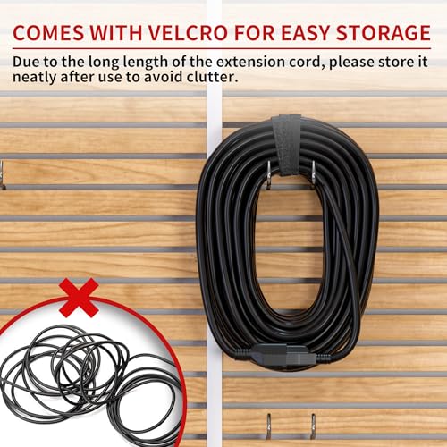 Image of Skrizcable 16 /3 25 FT Outdoor Extension Cord Waterproof, Weatherproof & Flame Retardant Black 3 Prong Power Cord Outside for Lawn & Garden, 13 Amps 1625 Watts 125 VAC 16AWG SJTW, ETL Listed