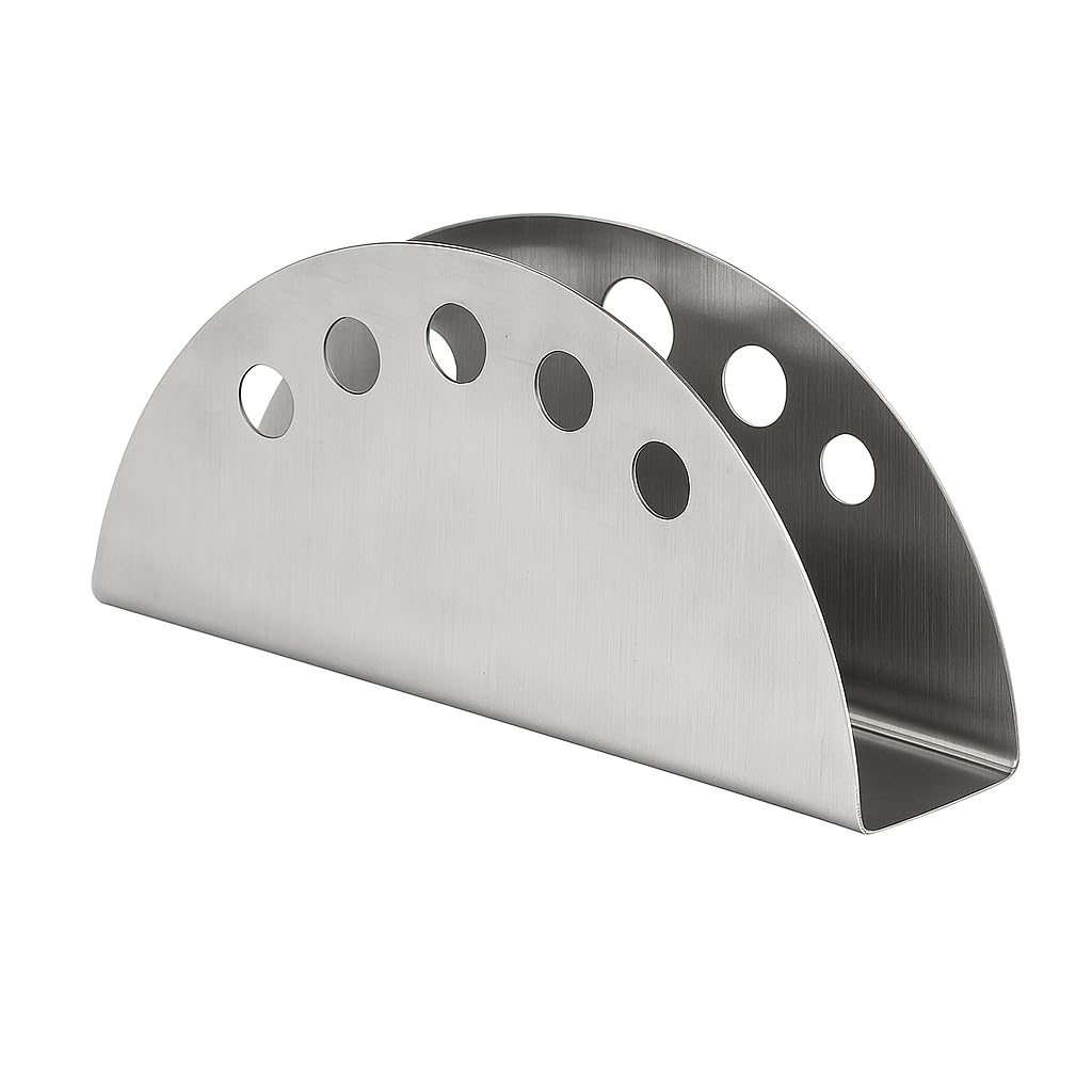 Dynore Stainless Steel Round Hole Napkin Holder for Restaurant, Office and Desk