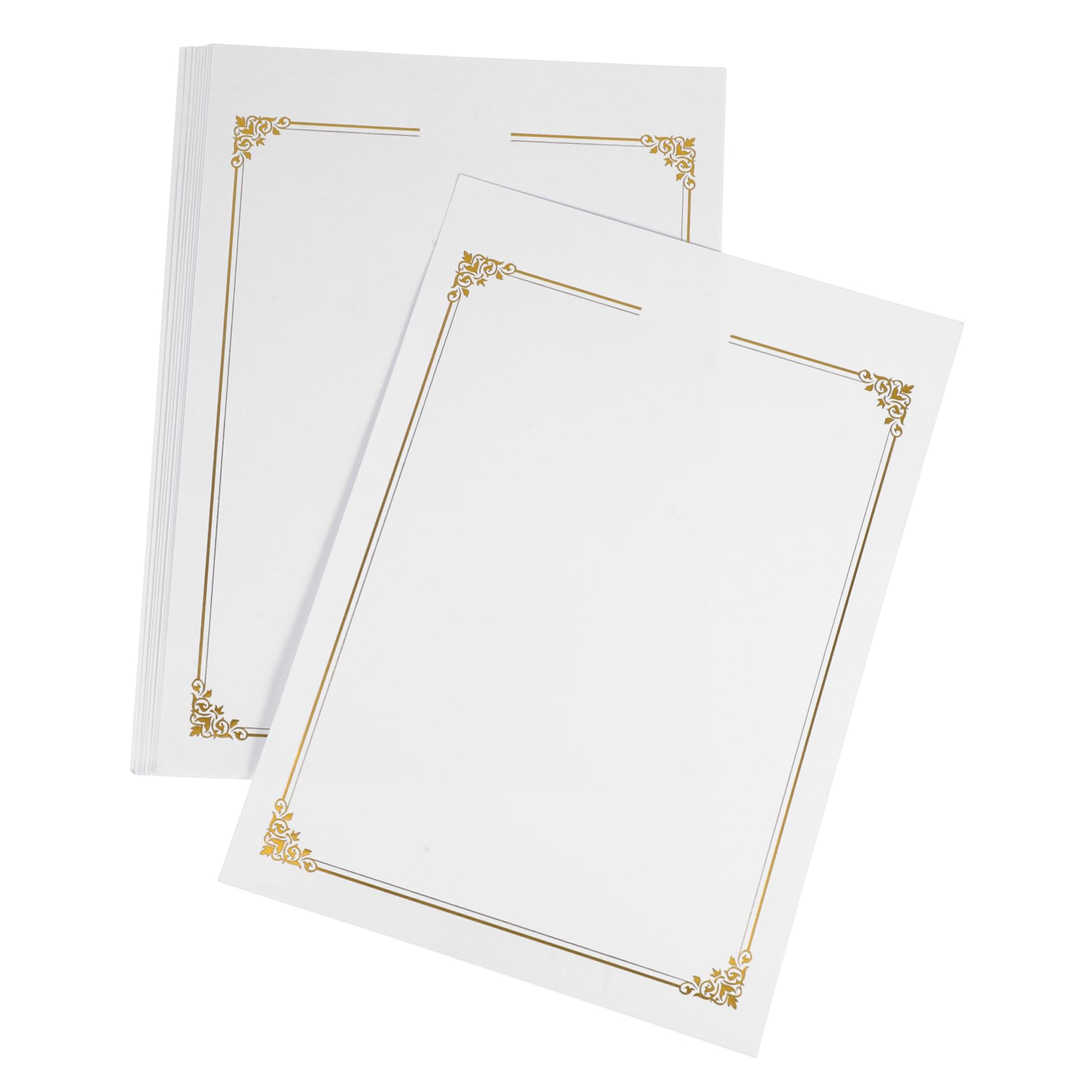 30 Piezas Papel para Certificados con Borde Cartulina Resistente con Lámina Dorada Diseño para Impresión Papel de Reconocimiento para Premios Académicos y Formación Profesional