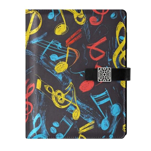 SyXIOP Graffiti Music Note - Cuadernos forrados de cuero para la universidad, 16 x 24 cm
