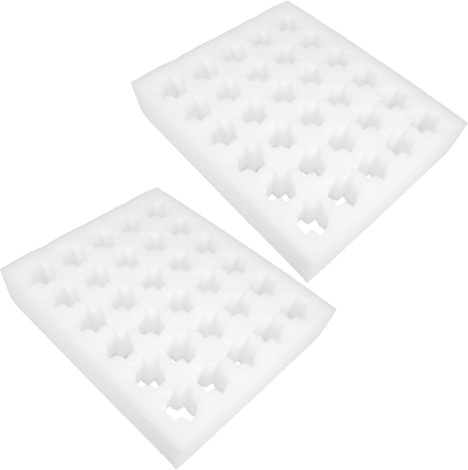 2pcs Quail Egg Container Foam Eggs Tray Quail Eggs Storage Tray Refrigerator Egg Trays Foam Quail Egg Tray Eggs Storage Container for Home Mall Egg Flat Carton Box (White 24.50X21.00X7.50CM) (White